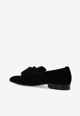 Jimmy Choo Foxley Tassel-Detail Velvet Loafers Black FOXLEY M VEL-BLACK