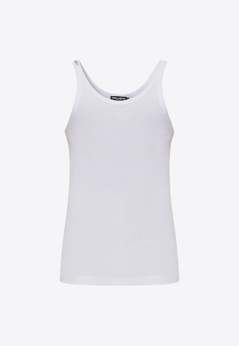 Dolce 
Gabbana Fine-Rib Washed Tank Top White G8PA8T FU7AV-W0800