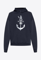 Dolce 
Gabbana Marina Print Oversized Hoodie Navy G9AUOT G7K5V-B0665