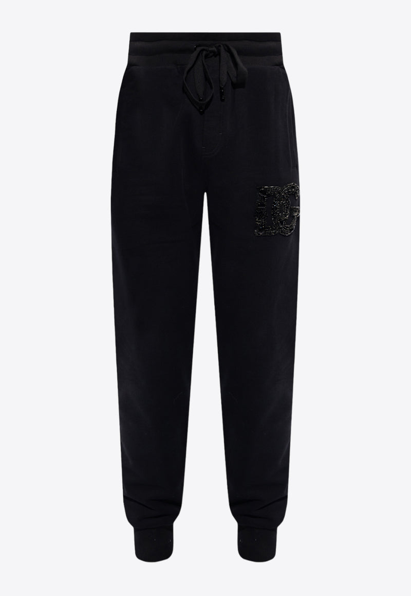 Dolce 
Gabbana Rhinestone DG Logo Track Pants Black GV2VHZ G7K4P-N0000