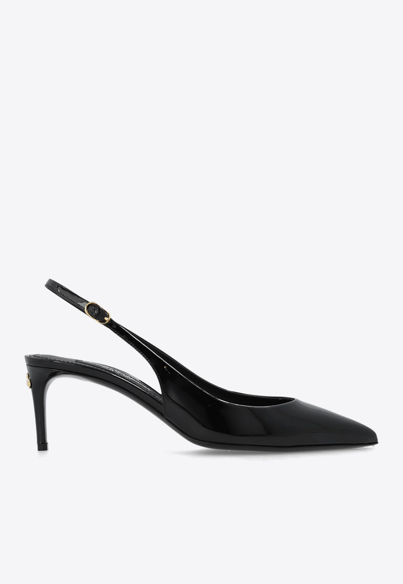 Dolce 
Gabbana Cardinale 60 Slingback Pumps in Patent Leather Black CG0606 A1471-80999