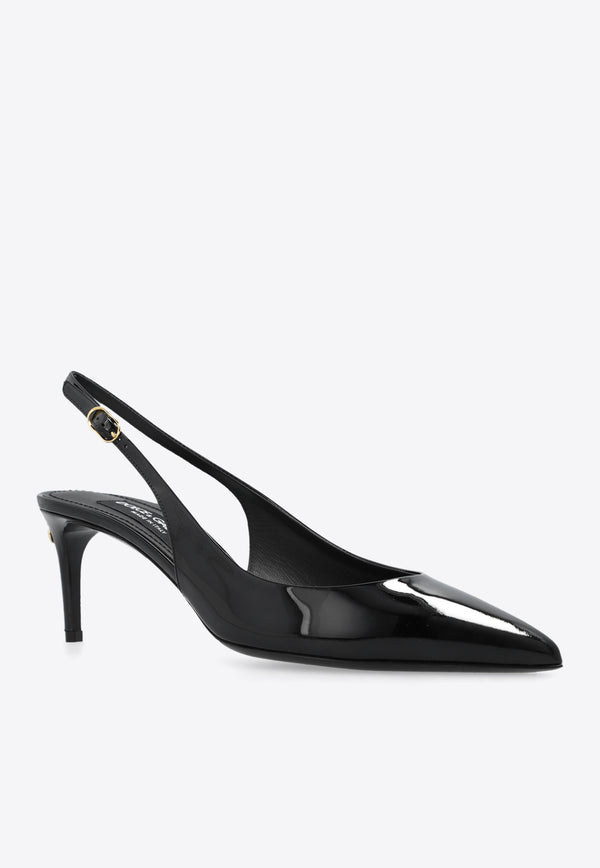 Dolce 
Gabbana Cardinale 60 Slingback Pumps in Patent Leather Black CG0606 A1471-80999