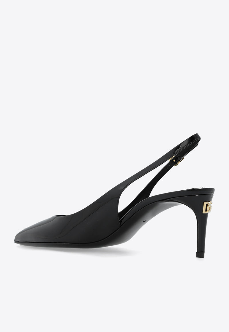 Dolce 
Gabbana Cardinale 60 Slingback Pumps in Patent Leather Black CG0606 A1471-80999