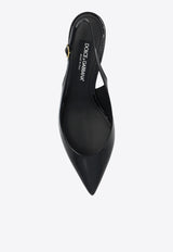 Dolce 
Gabbana Cardinale 60 Slingback Pumps in Patent Leather Black CG0606 A1471-80999