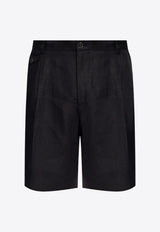 Dolce 
Gabbana Pleated Linen Shorts Black GW0MAT GG868-N0000