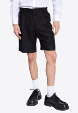 Dolce 
Gabbana Pleated Linen Shorts Black GW0MAT GG868-N0000