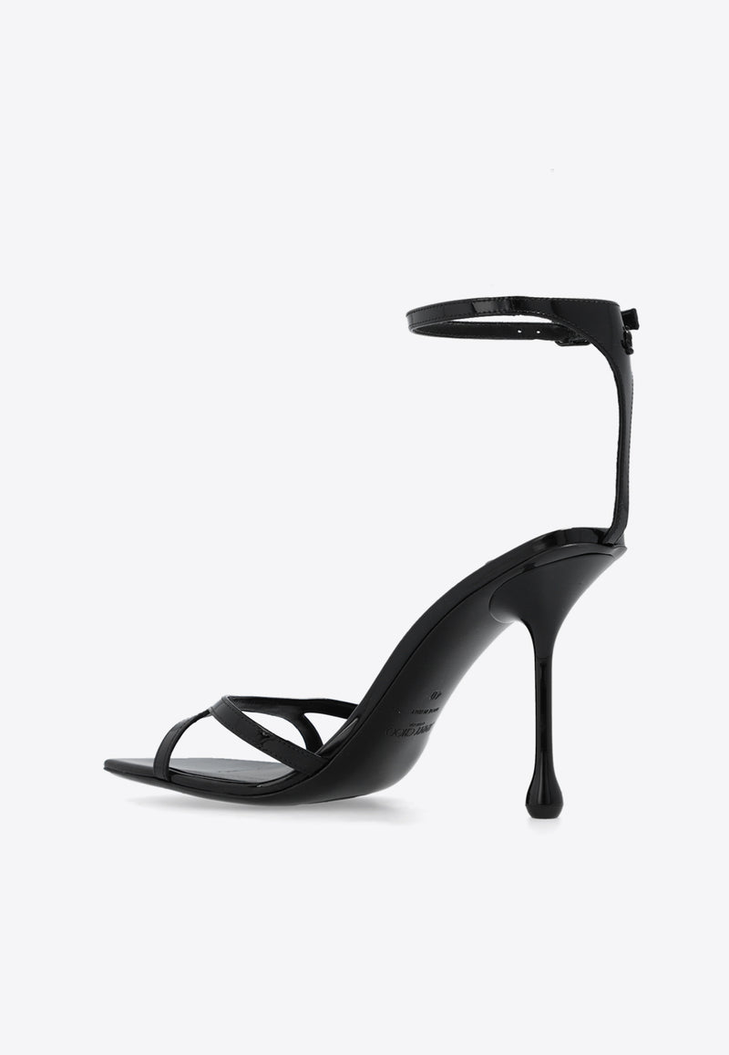 Jimmy Choo Ixia 95 Patent-Leather Sandals Black IXIA SANDAL 95 PAT-BLACK