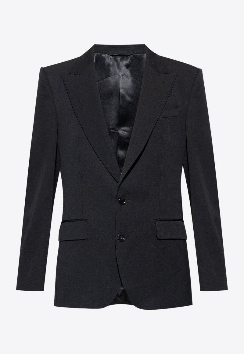 Dolce 
Gabbana Single-Breasted Wool Blazer Black G2QU6T FU26E-N0000