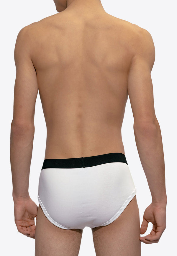 Tom Ford Logo Jacquard Stretch Briefs White T4LC11040 0-100