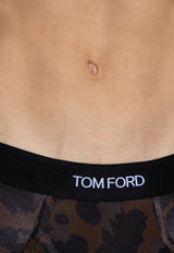 Tom Ford Leopard Print Stretch Briefs Brown T4LC11110 0-208