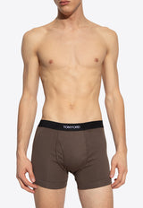 Tom Ford Logo Jacquard Boxer Briefs Khaki T4LC31040 0-302