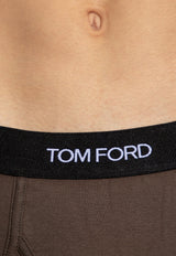 Tom Ford Logo Jacquard Boxer Briefs Khaki T4LC31040 0-302