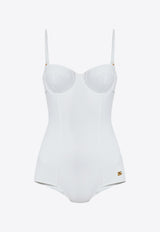 Dolce 
Gabbana DG Logo One-Piece Swimsuit White O9A13J ONO12-W0800