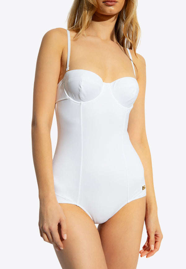 Dolce 
Gabbana DG Logo One-Piece Swimsuit White O9A13J ONO12-W0800