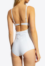 Dolce 
Gabbana DG Logo One-Piece Swimsuit White O9A13J ONO12-W0800