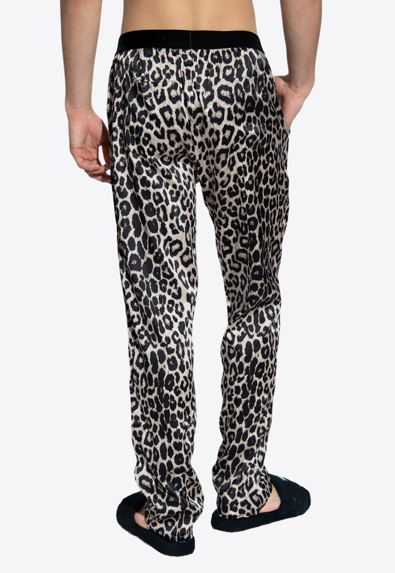 Tom Ford Leopard Print Silk Pajama Pants Multicolor T4H201750 0-278