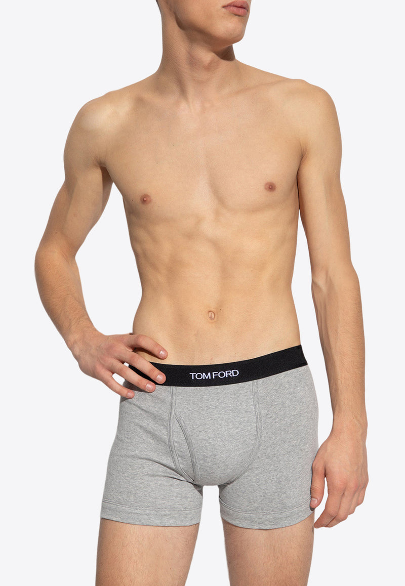 Tom Ford Logo Jacquard Stretch Boxer Briefs Gray T4LC31040 0-020