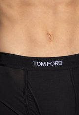 Tom Ford Logo Jacquard Boxer Briefs Black T4LC31410 0-002