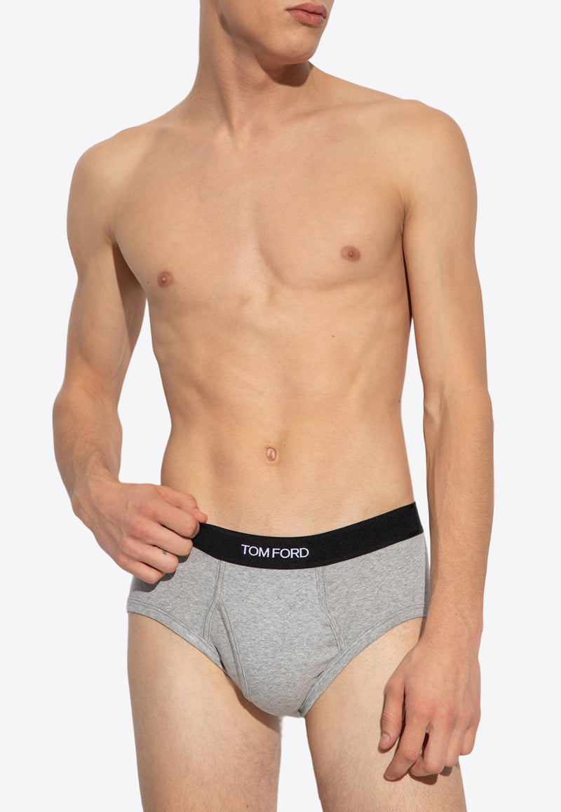 Tom Ford Logo Jacquard Stretch Briefs - Set of 2 Gray T4XC11040 0-020