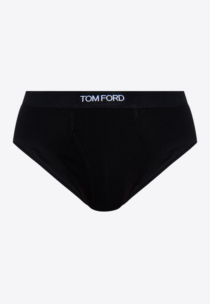 Tom Ford Logo Jacquard Stretch Briefs Black T4LC11040 0-002