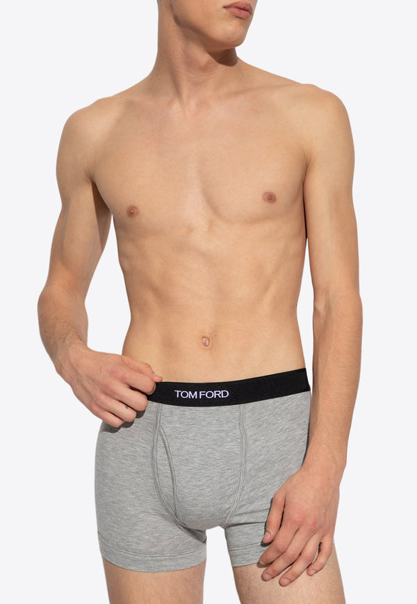 Tom Ford Logo Jacquard Boxer Briefs Gray T4LC31410 0-020