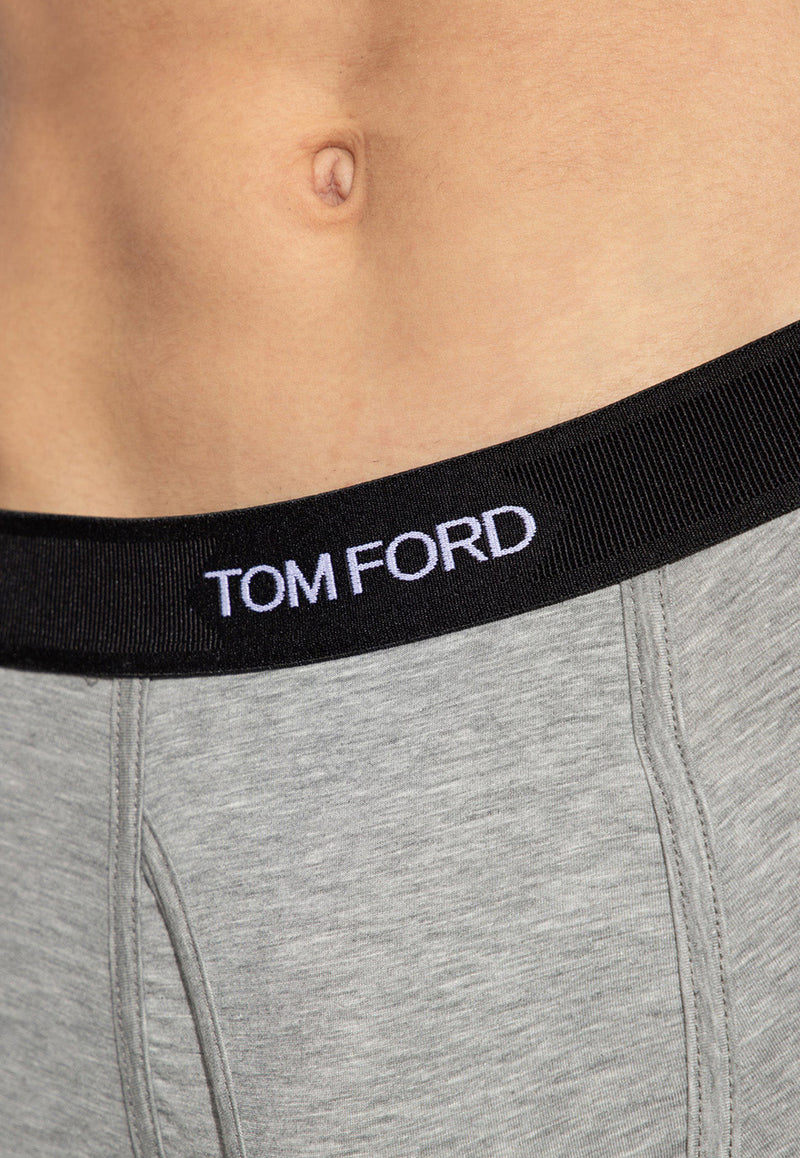 Tom Ford Logo Jacquard Boxer Briefs Gray T4LC31410 0-020