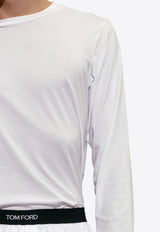 Tom Ford Long-Sleeved Crewneck T-shirt White T4M141410 0-100