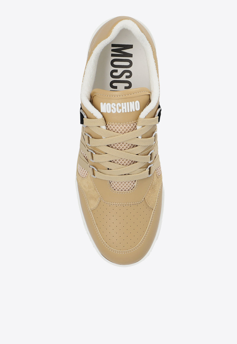 Moschino Low-Top Paneled Sneakers Beige MB15174G0I GW1-10B