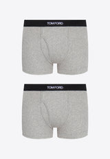 Tom Ford Logo Jacquard Stretch Boxer Briefs - Set of 2 Gray T4XC31040 0-020