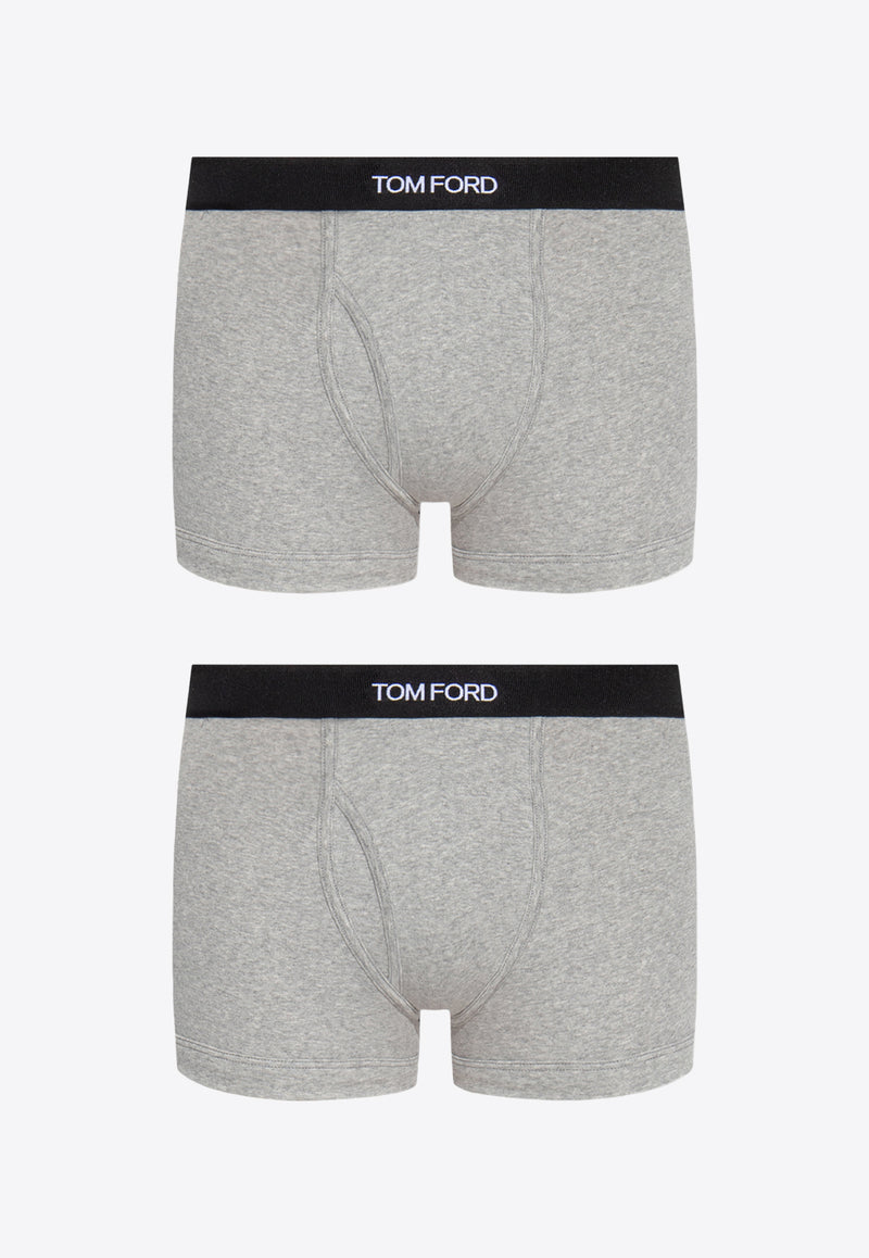 Tom Ford Logo Jacquard Stretch Boxer Briefs - Set of 2 Gray T4XC31040 0-020