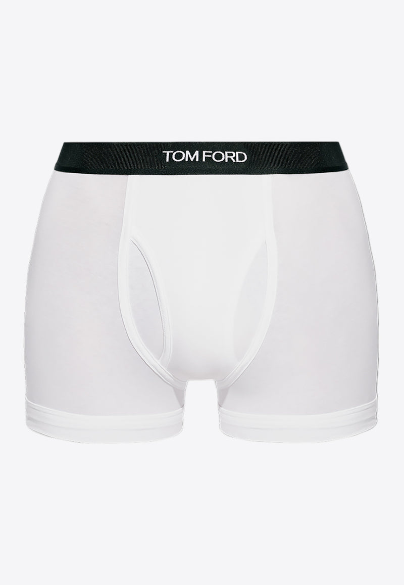 Tom Ford Logo Jacquard Boxer Briefs White T4LC31410 0-100