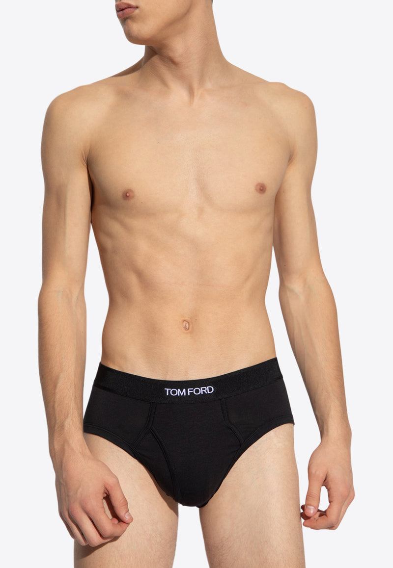 Tom Ford Logo Jacquard Briefs - Set of 2 Black T4XC11410 0-002