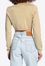 Versace Lurex Barocco Cropped Cardigan 1011020 1A10004-1KD70