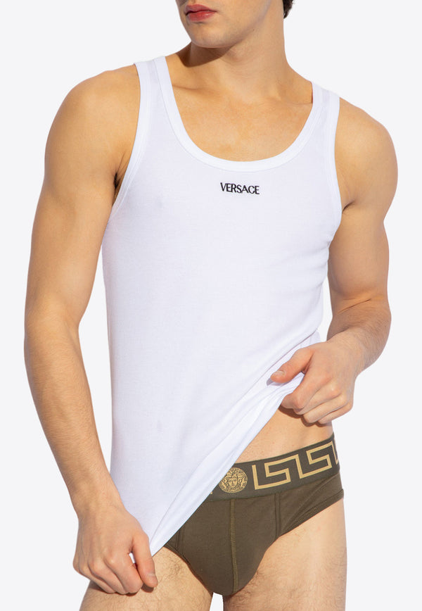 Versace Logo-Embroidered Tank Top 1013125 1A09410-1W000