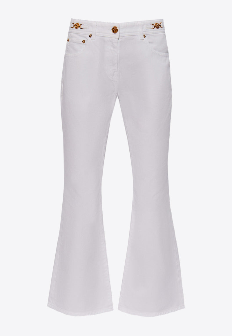 Versace Medusa Flared Jeans White 1014103 1A08570-1D110