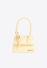 Jacquemus Le Chiquito Moyen Top Handle Bag in Croc Embossed Leather 233BA327 3164-205 Yellow