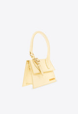 Jacquemus Le Chiquito Moyen Top Handle Bag in Croc Embossed Leather 233BA327 3164-205 Yellow