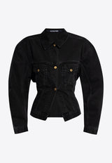 Jacquemus Fitted Denim Jacket 241DE036 1515-990 Black