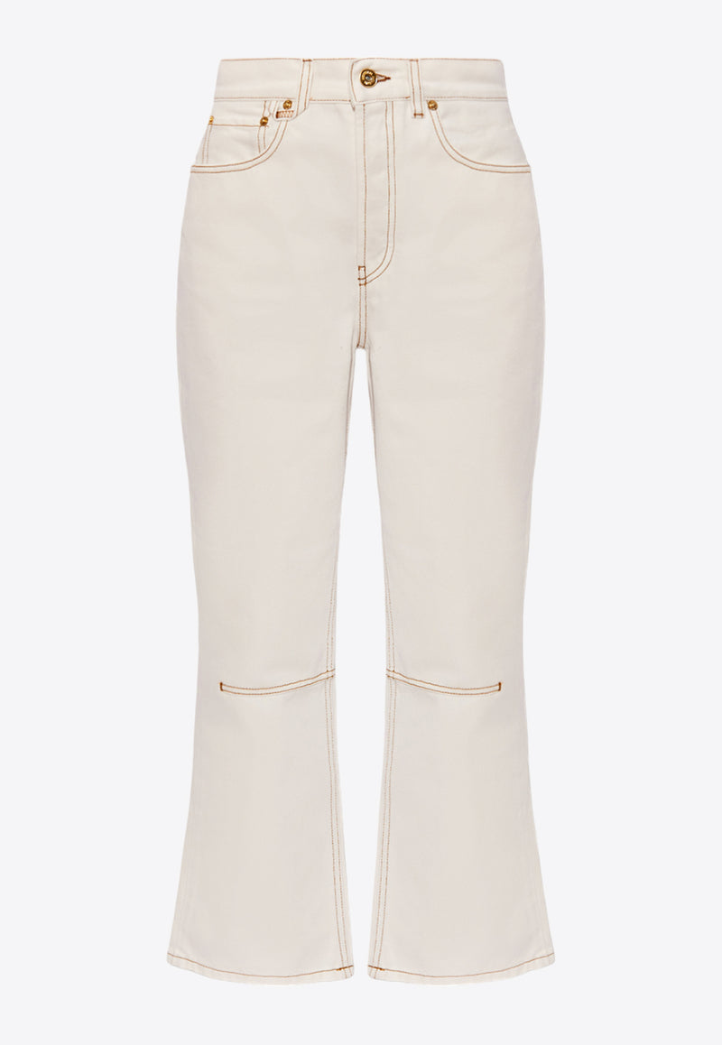 Jacquemus Court Cropped Flared Jeans 241DE035 1514-11C White