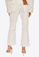 Jacquemus Court Cropped Flared Jeans 241DE035 1514-11C White