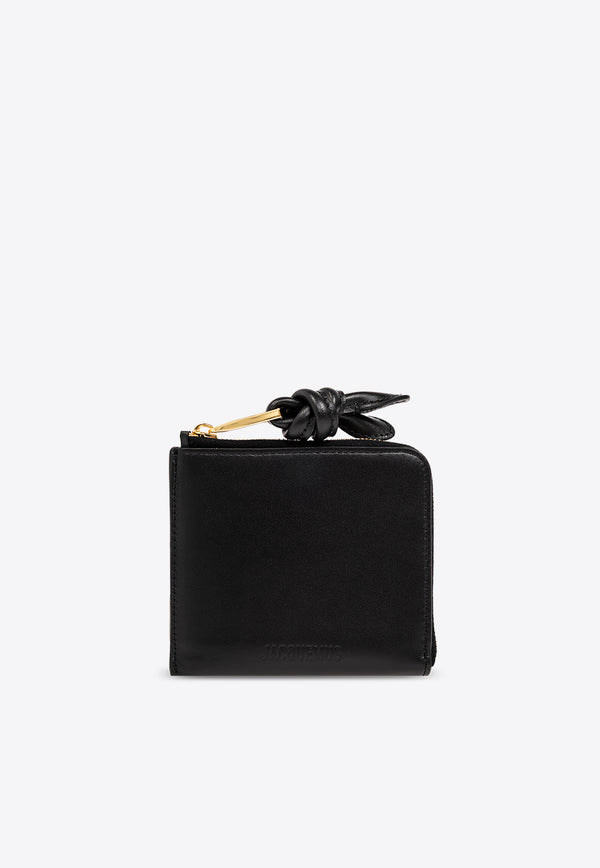 Jacquemus Le Porte-Monnaie Tourni Knotted Cardholder Black 241SL131 3060-990