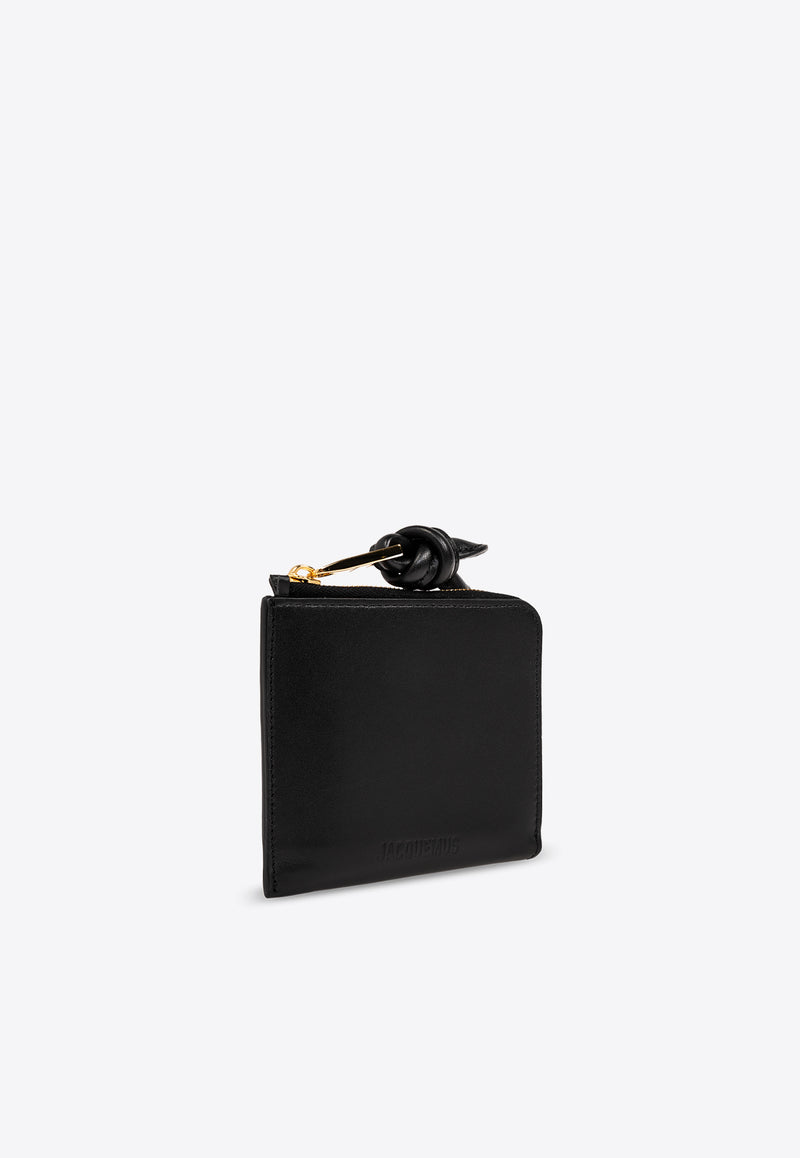 Jacquemus Le Porte-Monnaie Tourni Knotted Cardholder Black 241SL131 3060-990