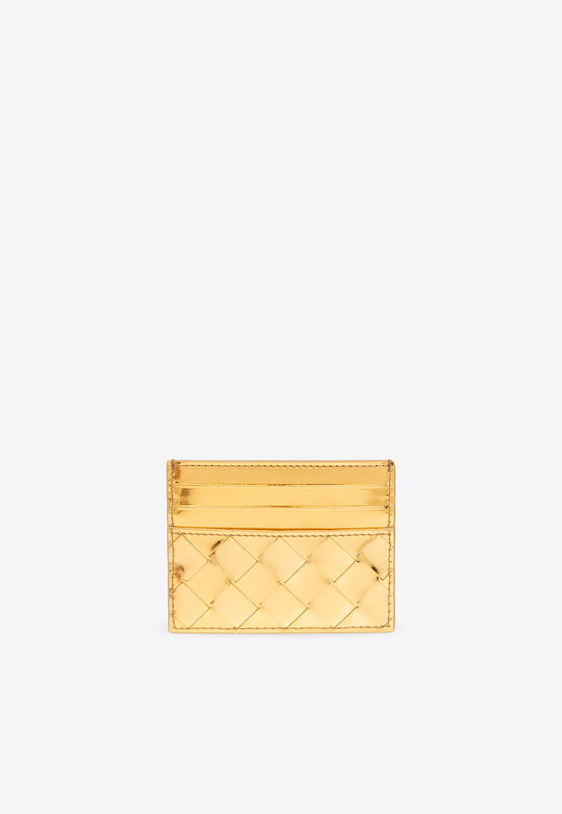 Bottega Veneta Intrecciato Leather Cardholder Gold 742325 V3QM5-8922