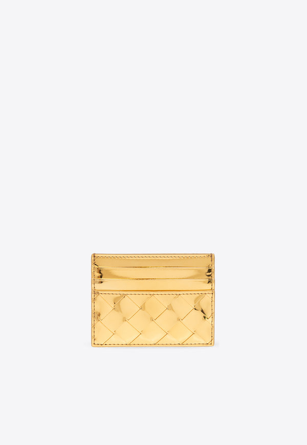 Bottega Veneta Intrecciato Leather Cardholder Gold 742325 V3QM5-8922