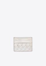 Bottega Veneta Intrecciato Leather Metallic Cardholder Silver 742325 V3QM5-8101