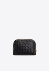 Bottega Veneta Intrecciato Leather Pouch Bag  Black 785976 V3IV0-8425