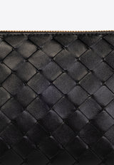 Bottega Veneta Intrecciato Leather Pouch Bag  Black 785976 V3IV0-8425