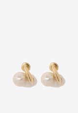 Bottega Veneta Small Baroque Pearl Earrings White 786341 V721A-9000