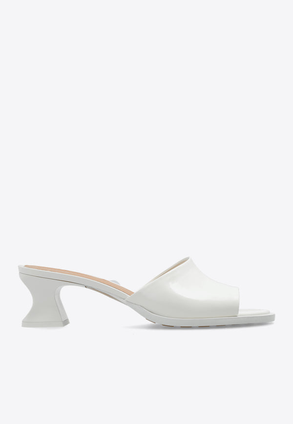 Bottega Veneta Cha-Cha 50 Calf Leather Mules White 787037 V4BO0-9013