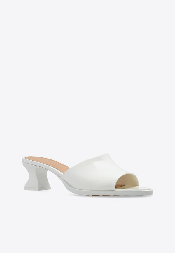 Bottega Veneta Cha-Cha 50 Calf Leather Mules White 787037 V4BO0-9013